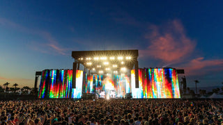 a giant illuminated stage at coachella